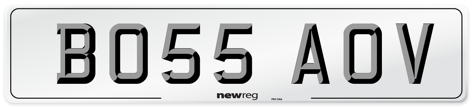 BO55 AOV Number Plate from New Reg